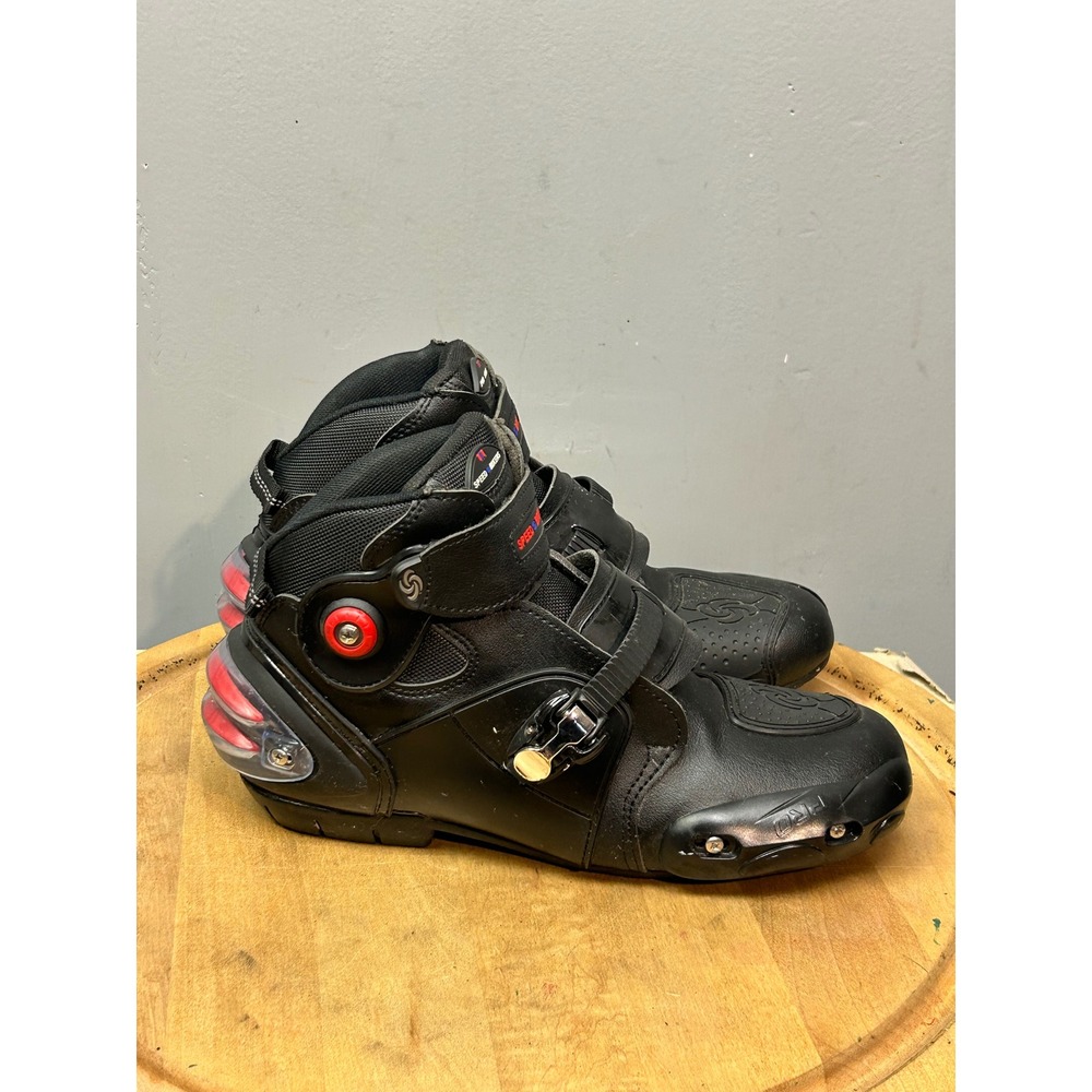Riding Tribe Motorcycle Boots Mens 45 Black Speed Bikers A09003 Sport Racing